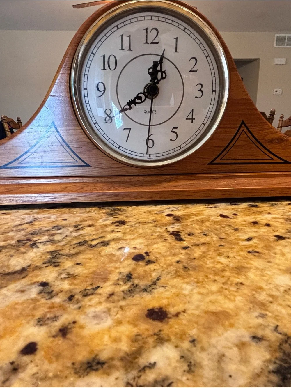 Wood Mantel Clock - Brown Finish